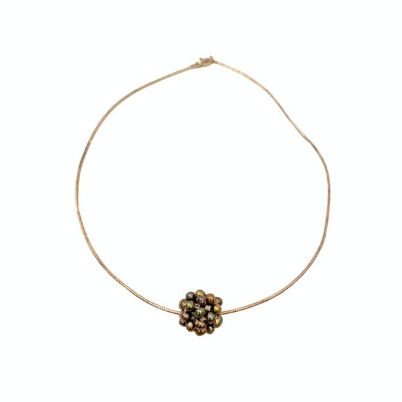 VINTAGE Natural Cultured Freshwater Pearls Cluster Beads necklace stretch strand - Picture 6 of 6